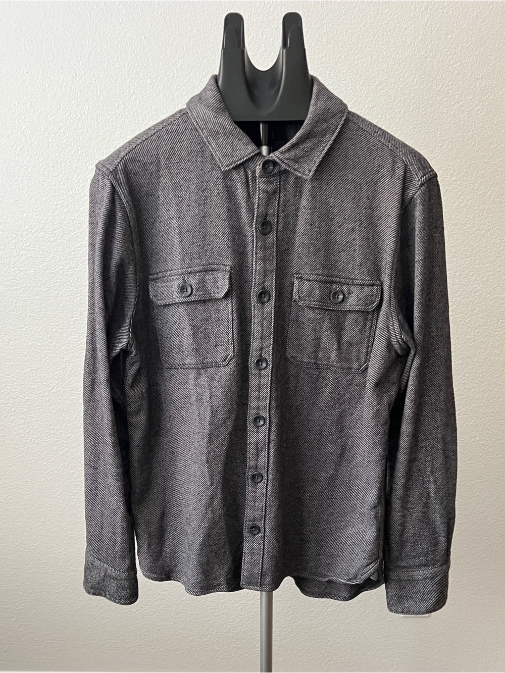 PAIGE Wilbur Overshirt Sapphire Coast Men's Charcoal Navy Grey Shacket M
